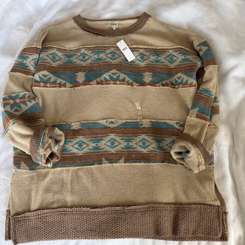 BKE Oversized Aztec Sweater